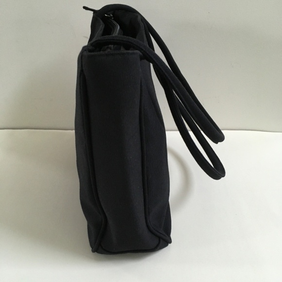 SAKS FIFTH AVENUE Black Tote BAG Purse Handbag Embroidered Logo Y2K NEW - Picture 7 of 13